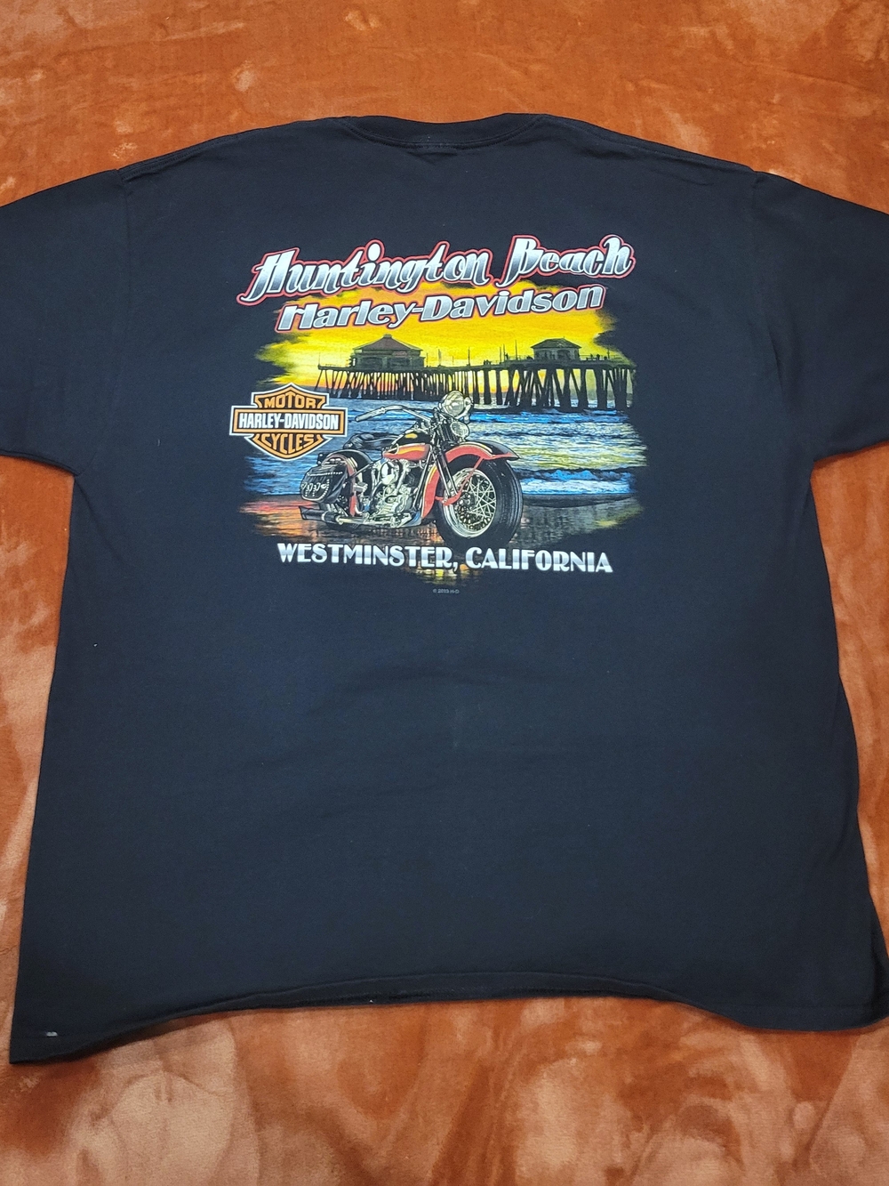 Harley-Davidson Black Huntington Beach Motorcycle Graphic Tee